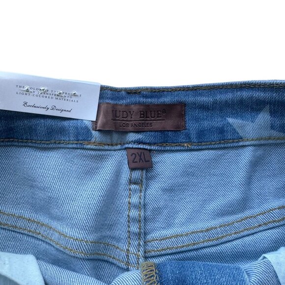 NWT Judy Blue 2XL Denim Skirt | Star & Stripe Flag Print | 4th of July Ready - Picture 9 of 12